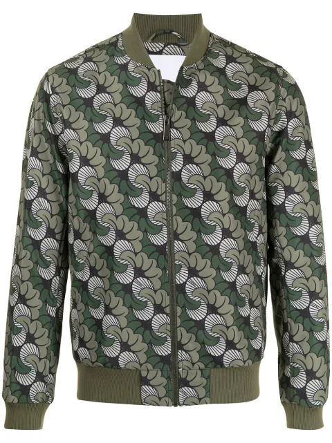 Ports V abstract-print bomber jacket Green VM8JSB21MPP081