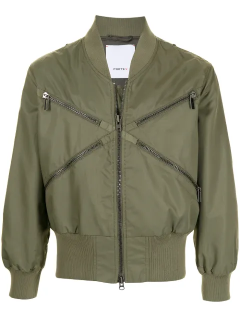 Ports V zip-embellished bomber jacket Green VM8JSB01MWN036