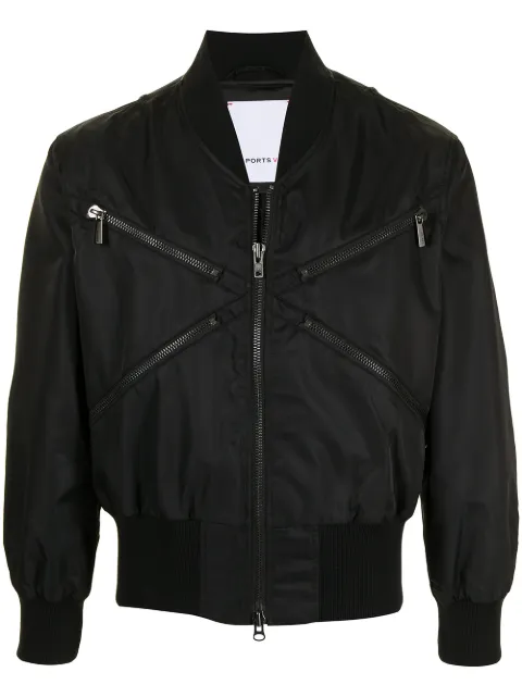 Ports V zip-embellished bomber jacket Black VM8JSB01MWN036