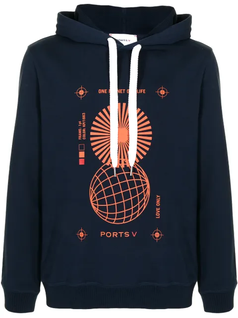 Ports V "ONE PLANET ONE LIFE" print sweatshirt Blue VM8KKH32HCC027