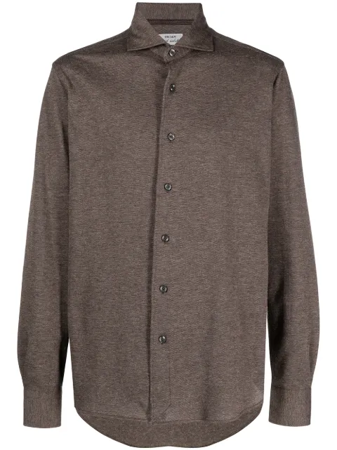 Orian spread collar piqué shirt Brown WJ0202J159