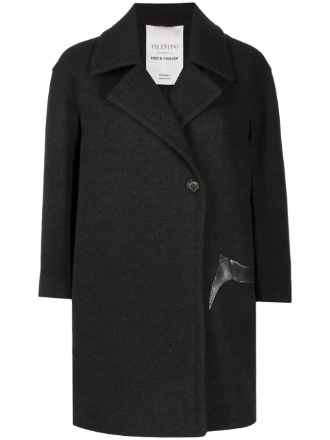 Valentino Garavani Flowersity single-breasted coat Grey BCJ1R05WD