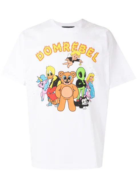 DOMREBEL Humper Peace-print cotton T-shirt White HUMPERPEACETSHIRT