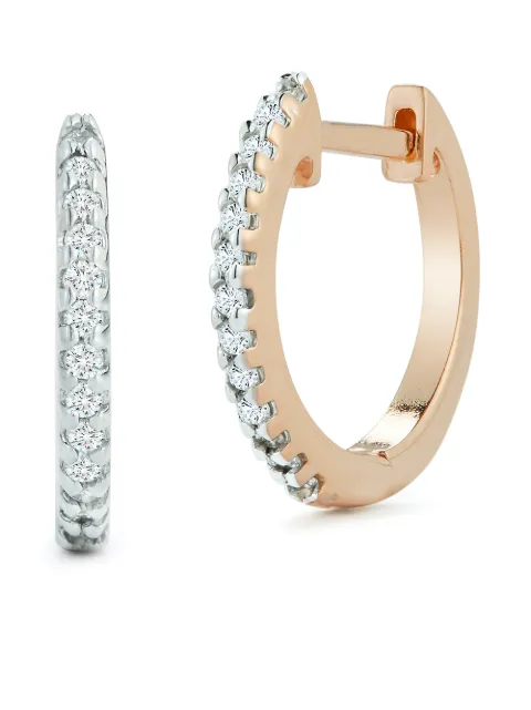 Mateo 14kt rose gold 12mm diamond huggies Pink 811266027416