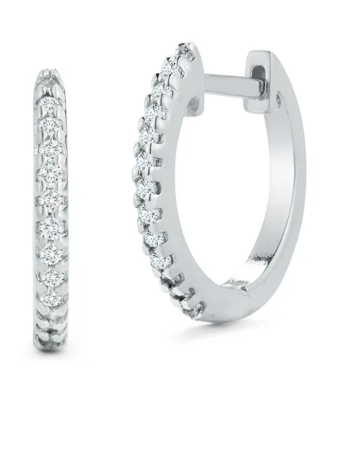 Mateo 14kt white gold 12mm diamond huggie hoops Silver 811266027423