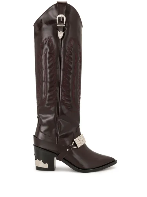 Toga Pulla over-the-knee cowboy boots Red FTGPWJ72102905