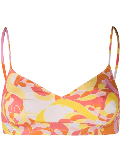 PUCCI abstract-print bikini top Orange 1HWX601H787