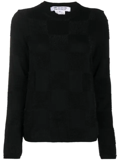 Comme Des Garçons Comme Des Garçons checkerboard-knit jumper Black N015051
