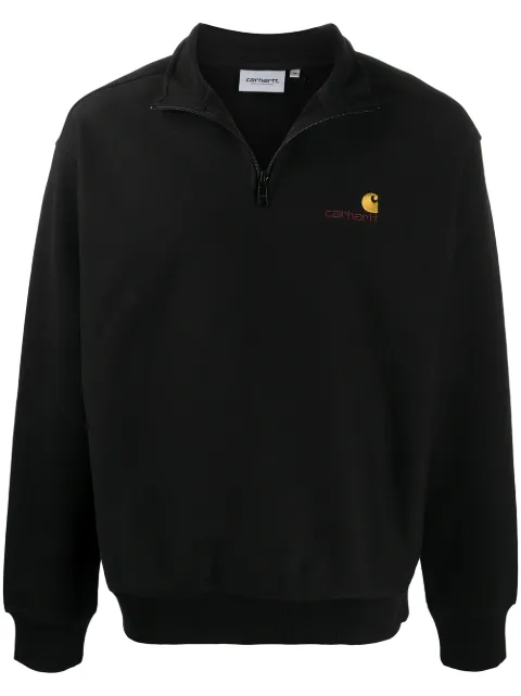 Carhartt WIP short-zip logo sweatshirt Black I027014