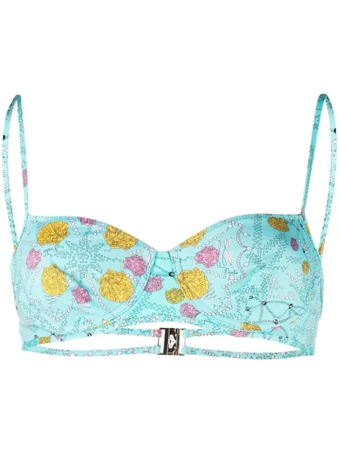 PUCCI shell-print underwire bra Blue 1HMX601H797