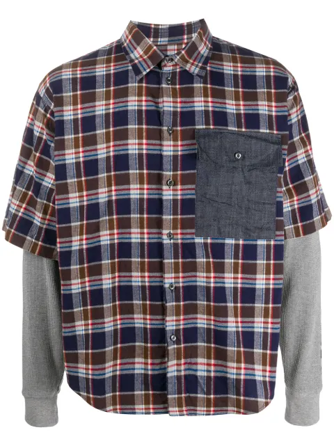 DSQUARED2 check layered shirt Brown S71DM0428S53169