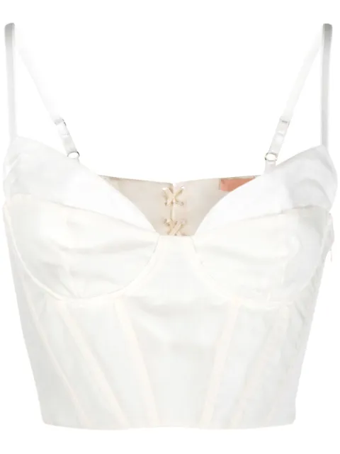 Brock Collection fitted corset top White BRPR6012RBR030