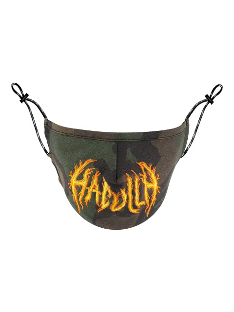 Haculla flame logo face mask Green HA02BAMSK03