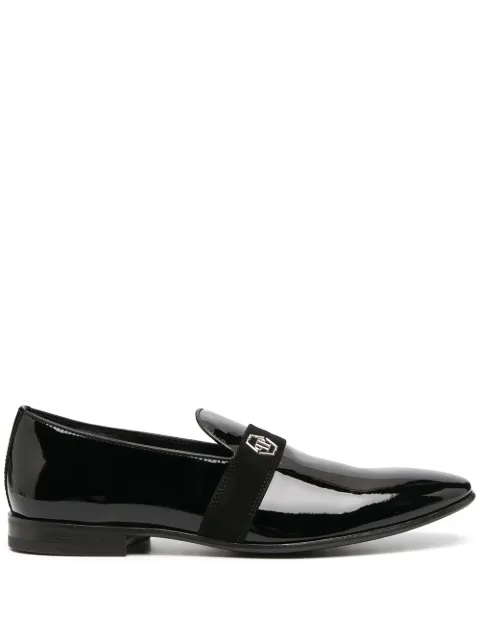Philipp Plein patent leather loafers Hexagon Black PAASMSB0519PTE086N