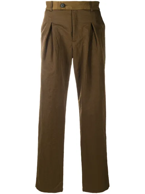 A-COLD-WALL* pleated straight-leg trousers Brown ACWMB032