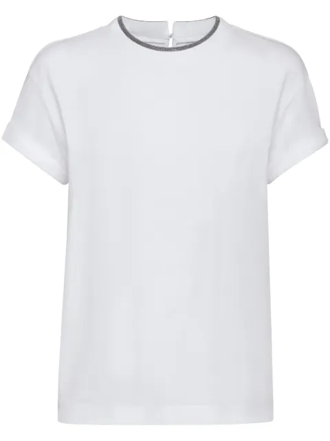 Brunello Cucinelli contrast-trim T-shirt White M0T18BD200C159