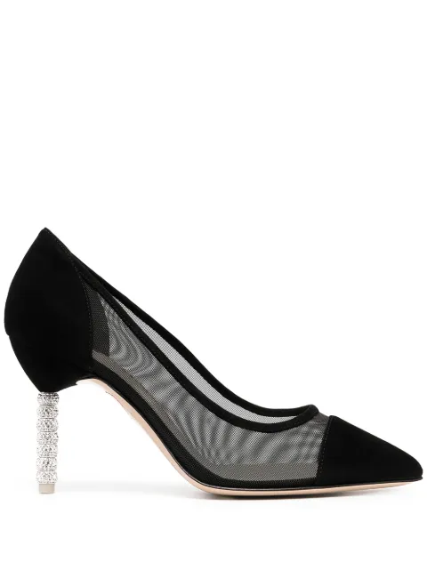 Sophia Webster Jasmine crystal-embellished mesh pumps Black FAW20101