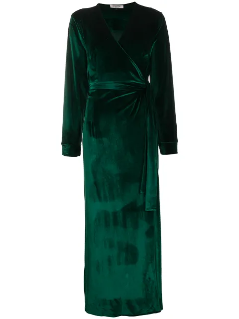 Gilda & Pearl long-length belted robe Green 5009EMERALD