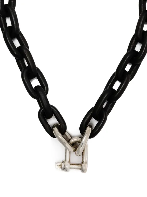 Parts of Four Charm Chain necklace Black 12182KUPA