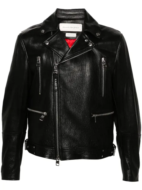 Alexander McQueen leather biker jacket Black 626381Q5LDS