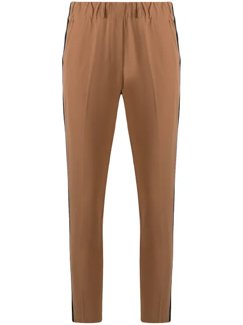 Blanca Vita side-strip slim trousers Brown PERLA1222ONICE161549