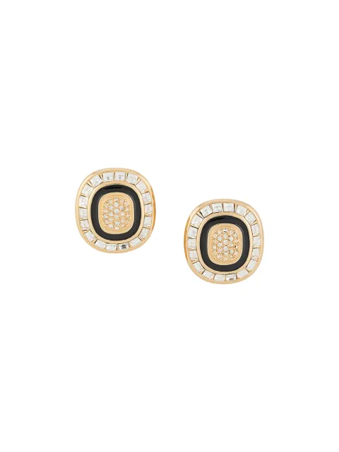 Christian Dior Pre-Owned 1980s pre-owned crystal-embellished earrings Gold ER024474