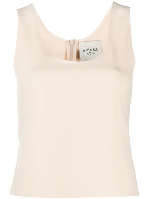 A.W.A.K.E. Mode U-neck fitted vest Neutrals SS20T14
