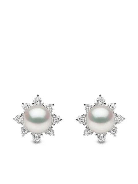 Yoko London 18kt white gold diamond pearl Trend stud earrings Silver TEM02167F