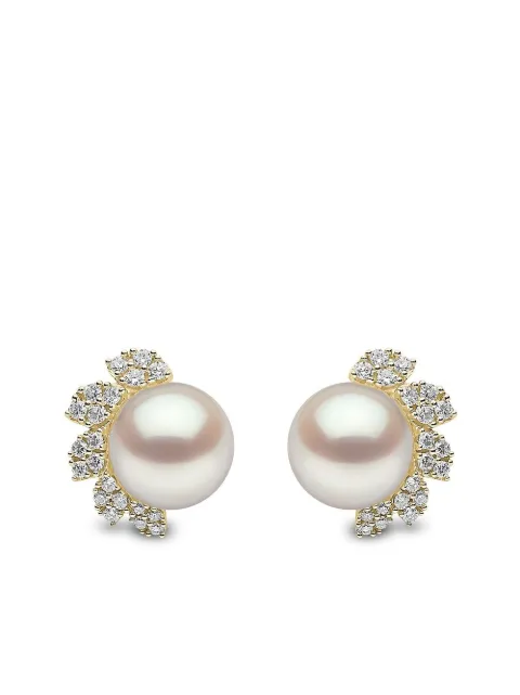 Yoko London 18kt yellow gold diamond pearl Trend stud earrings Gold TEM02246F