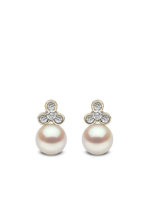 Yoko London 18kt yellow gold Trend freshwater pearl and diamond stud earrings Gold TEM02176F