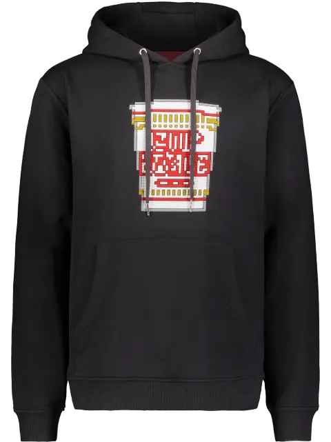 Mostly Heard Rarely Seen 8-Bit Hot Pasta print hoodie Black MHEB02BAKH09