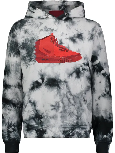 Mostly Heard Rarely Seen 8-Bit sneaker tie-dye hoodie Black MHEB02BAKH02