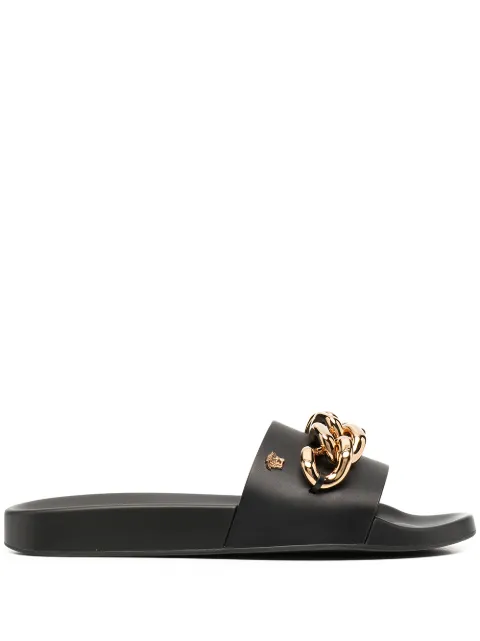 Versace chain-embellished Medusa slides Black DST578CDV46G