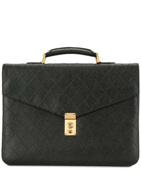 CHANEL Pre-Owned 1995 Cosmos quilted briefcase Black 3202659
