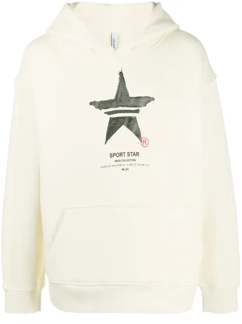 Neil Barrett hand-painted Sports Star print hoodie Neutrals BJS690SBP597S