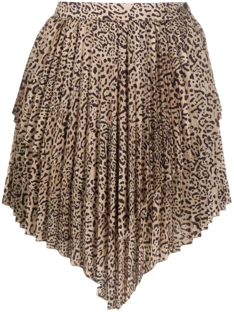 Wandering layered pleated skirt Brown WGW20318