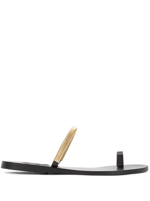 Ancient Greek Sandals Konaki chain-embellished sandals Black KONAKIVACHETTABLACK