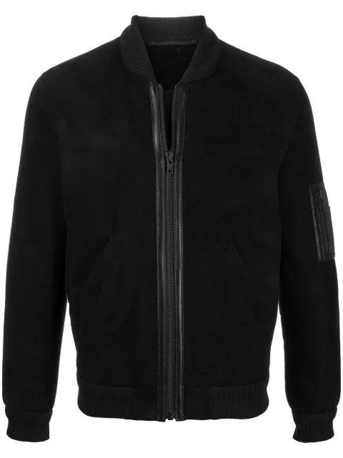 Liska ribbed trim bomber jacket Black 3V090H95070G160