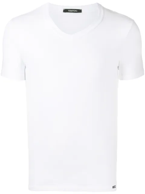 TOM FORD V-neck cotton T-shirt White T4M091040