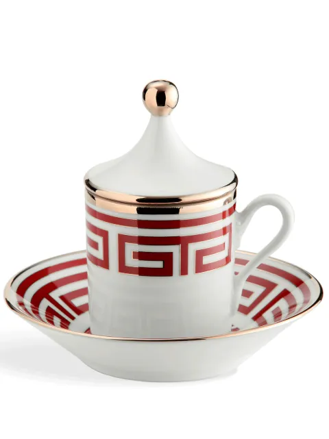 GINORI 1735 Labirinto Tête à Tête coffee set (set of 2) Red 004RG00FX917601G00125300