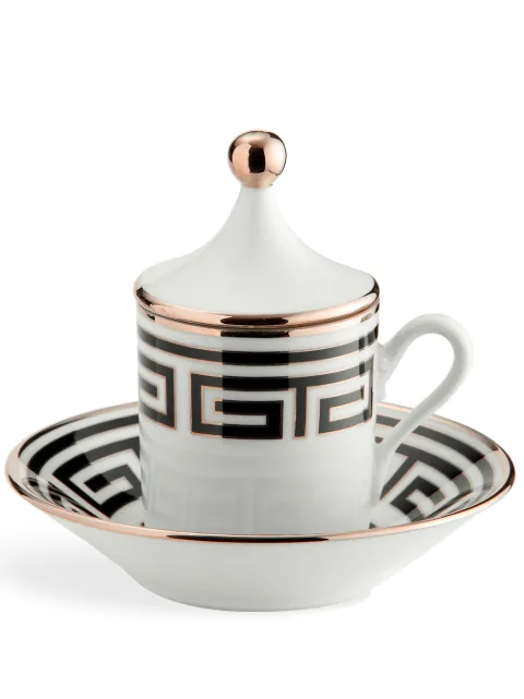 GINORI 1735 Labirinto Tête à Tête coffee set (set of 2) Black 004RG00FX917601G00125100