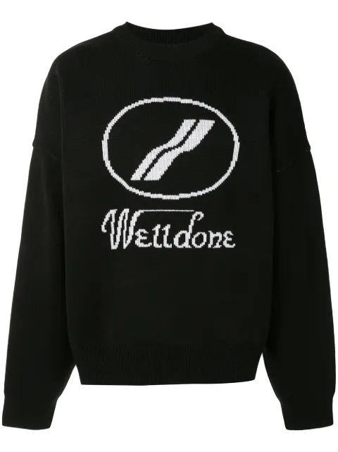 We11done logo intarsia jumper Black WDKO820507UBKBLACK