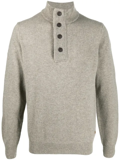Barbour stand-up collar buttoned jumper Neutrals MKN0585ST51