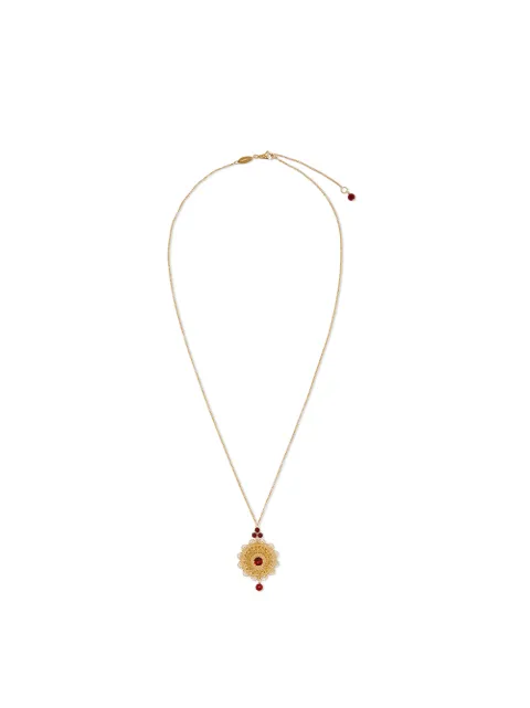Dolce & Gabbana 18K yellow gold Filigree rhodolite garnet pendant Gold WAJP1GWROD1