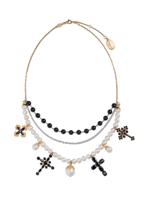 Dolce & Gabbana 18K yellow and white gold Sicily sapphire necklace Gold WNDS6GW0001