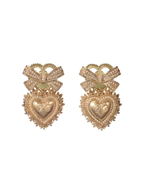 Dolce & Gabbana 18K yellow gold Devotion diamond earrings Gold WELD1GWDWY3