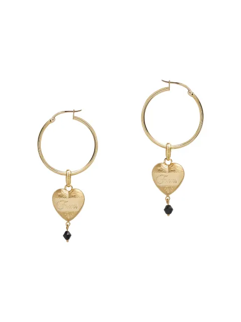 Dolce & Gabbana heart-charm black jade earrings Gold WEDL4GW0001