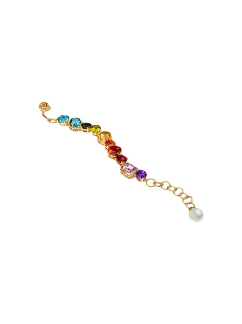 Dolce & Gabbana 18K yellow gold Rainbow gemstone bracelet Gold WBLB3GWMIX1