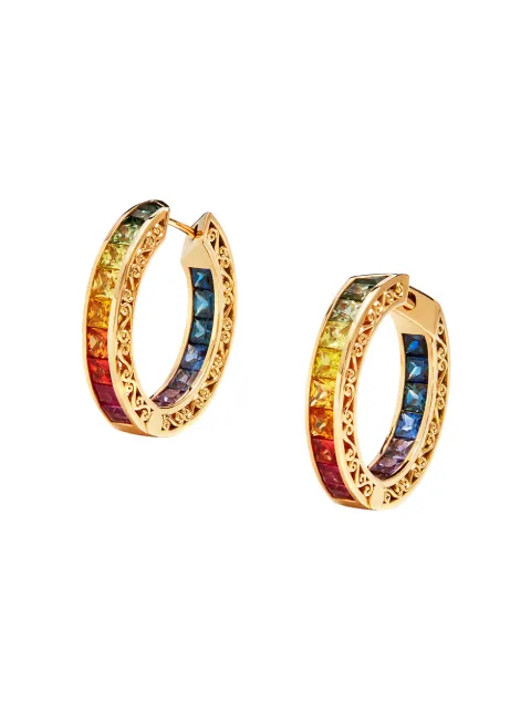 Dolce & Gabbana 18K yellow gold Rainbow sapphire earrings Gold WELB2GWMIX1