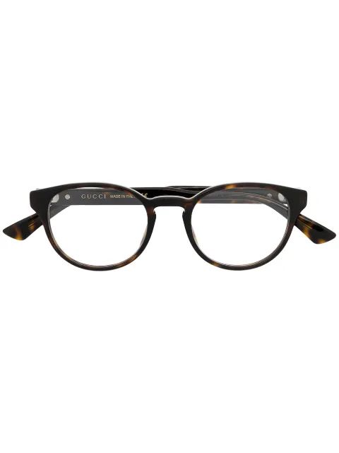 Gucci Eyewear round-frame logo glasses Neutrals GG0827O002
